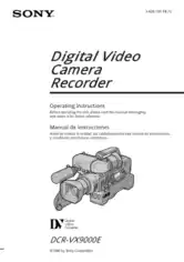 Free Download PDF Books, SONY Digital Video Camera Recorder DCR-VX9000E Operating Instructions