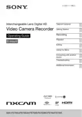 SONY Handycam HD Video Camera NEX FS700 Operating Instructions