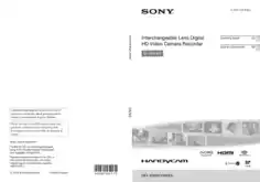 SONY Handycam HD Video Camera NEX-VG900 VG900E Operating Instructions