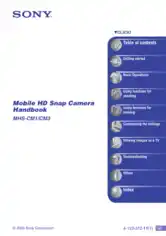 SONY Mobile HD Snap Camera MHS-CM1 CM3 HandBook