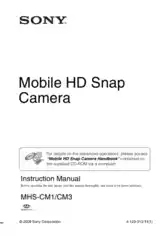 Free Download PDF Books, SONY Mobile HD Snap Camera MHS-CM1 CM3 Instruction Manual