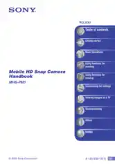 SONY Mobile HD Snap Camera MHS-PM1 HandBook