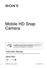 SONY Mobile HD Snap Camera MHS-PM1 Instruction Manual