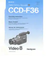 SONY Video Camera Recorder CCD-F36 Operating Instructions