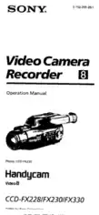 SONY Video Camera Recorder CCD-FX228 Operation Manual
