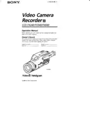 SONY Video Camera Recorder CCD-FX240 FX340 FX640 Operation Manual