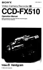 SONY Video Camera Recorder CCD-FX510 Operation Manual
