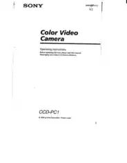 SONY Video Camera Recorder CCD-PC1 Operating Instructions