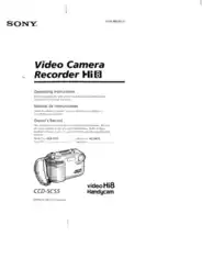 SONY Video Camera Recorder CCD-SC55 Operating Instructions