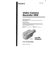 SONY Video Camera Recorder CCD-TR100 TR600 Operation Manual
