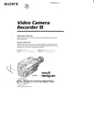 SONY Video Camera Recorder CCD-TR36 Operation Manual