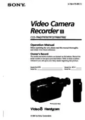 SONY Video Camera Recorder CCD-TR42 TR70 TR72 TR80 TR82 Operation Manual