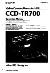 Free Download PDF Books, SONY Video Camera Recorder CCD-TR700 Operation Manual