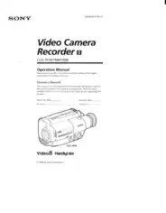 SONY Video Camera Recorder CCD-TR78 TR88 TR98 Operation Manual