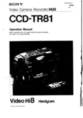 SONY Video Camera Recorder CCD-TR81 Operation Manual