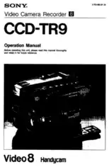 SONY Video Camera Recorder CCD-TR9 Operation Manual