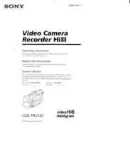 Free Download PDF Books, SONY Video Camera Recorder CCD-TRV101 Operating Instructions