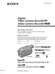 SONY Video Camera Recorder CCD-TRV118 TRV150 Operating Instructions