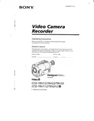SONY Video Camera Recorder CCD-TRV12 TRV112 Operating Instructions