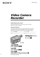 Free Download PDF Books, SONY Video Camera Recorder CCD-TRV17 TRV67 TRV87 Operating Instructions