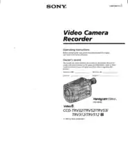 SONY Video Camera Recorder CCD-TRV312 to TRV512 Operating Instructions