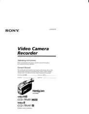 SONY Video Camera Recorder CCD-TRV41 TRV81 Operating Instructions