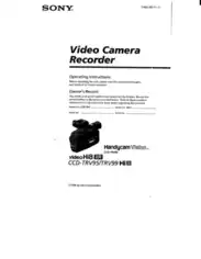 SONY Video Camera Recorder CCD-TRV95 TRV99 Operating Instructions
