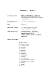 Company Profile Format for New Company Template