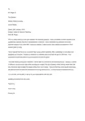 Letter of Intent For Teaching Job Template