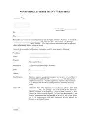 Free Download PDF Books, Non Binding Letter of Intent to Purchase Template