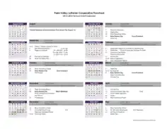 Free Download PDF Books, Preschool Calendar Template