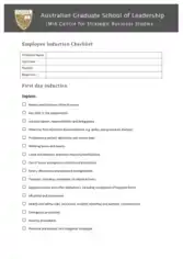 Free Download PDF Books, New Employee Induction Checklist Template