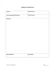 Telephone Contact Form Template