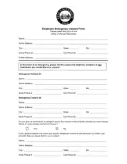University Employee Emergency Contact Form Template