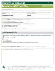 Annual Employee Performance Evaluation Form Sample Template