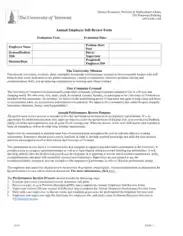 Annual Employee Self Evaluation Form Sample Template
