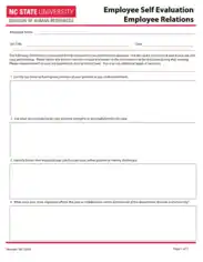 Basic Employee Self Evaluation Form Template
