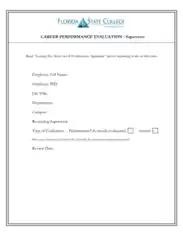 Career Employee Performance Evaluation Form Template