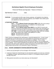 Church Employee Evaluation Form Template