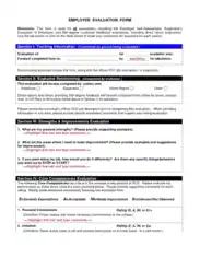 Employee Evaluation Sample Form Template
