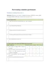 Employee Post Training Evaluation Template