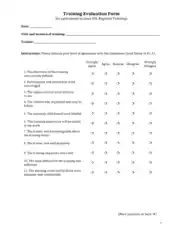 Employee Training Evaluation Format Template