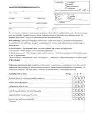 Employee Work Performance Evaluation Template