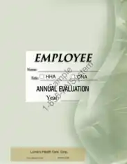 Health Care Employee Evaluation Template