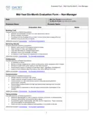 Monthly Employee Evaluation Form Template