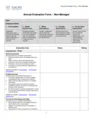 Free Download PDF Books, Non Manager Annual Employee Evaluation Template
