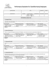 Performance Evaluation for Classified Hourly Employees Form Template