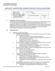 Police Officer Employee Evaluation Form Template
