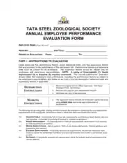 Society Annual Employee Evaluation Form Template