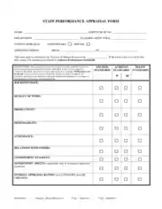 Staff Employee Performance Evaluation Form Template